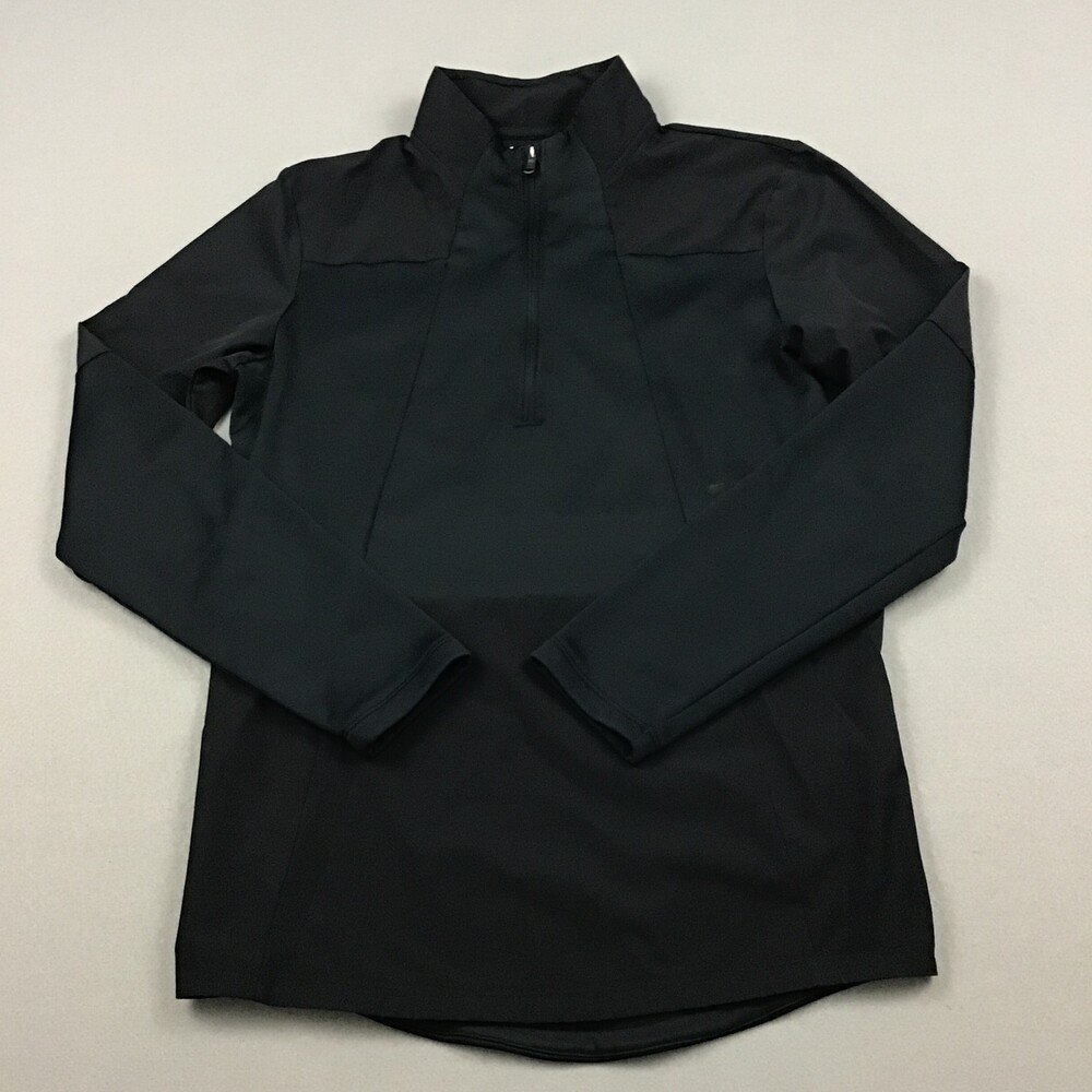 Under Armour Jacket Men Small Black Solid Hybrid 1/4 Zip Coldgear Lightweight S